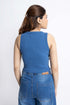Blue Cropped Tank Top